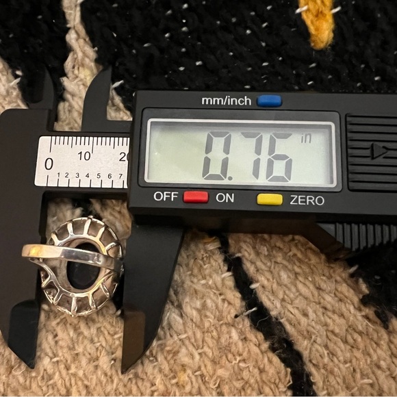 ❤️ Black Onyx Vintage Sterling Silver Rope Border Size 5.5 Ring 6.8 Gram - Picture 14 of 17